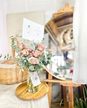 Load image into Gallery viewer, Flower Jar To You (Premium Cappuccino Roses & Eucalyptus)