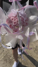 Load and play video in Gallery viewer, V1 Ballet Princess -18 Baby PinkRoses Everlasting Soap Flower Bouquet To You
