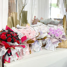 Load image into Gallery viewer, NEW WRAP***Everlasting Soap Roses Bouquet To You - Style of 12 Roses Fragrance Scent-12 Soft Pink Roses