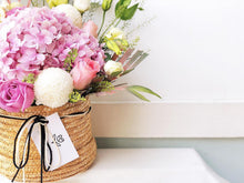 Load image into Gallery viewer, Flower Basket To You (Hydrangea, Roses, Ping Ping, Eustoma & Fillers)