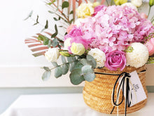 Load image into Gallery viewer, Flower Basket To You (Hydrangea, Roses, Ping Ping, Eustoma & Fillers)