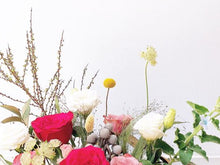 Load image into Gallery viewer, Flower Basket To You (Roses, Astranti, Craspedia, Eustoma, Ruscus, Spirea)