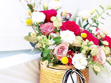 Load image into Gallery viewer, Flower Basket To You (Roses, Astranti, Craspedia, Eustoma, Ruscus, Spirea)