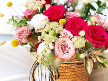 Load image into Gallery viewer, Flower Basket To You (Roses, Astranti, Craspedia, Eustoma, Ruscus, Spirea)