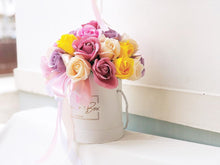 Load image into Gallery viewer, Everlasting Soap Flower Box To You -33Roses (Pink Purple Yellow Design)