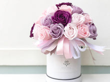 Load image into Gallery viewer, Everlasting Soap Flower Box To You - 33 Roses (Purple Design)