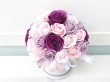 Load image into Gallery viewer, Everlasting Soap Flower Box To You - 33 Roses (Purple Design)
