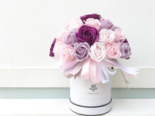Load image into Gallery viewer, Everlasting Soap Flower Box To You - 33 Roses (Purple Design)