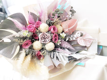 Load image into Gallery viewer, Prestige XL Bouquet To You (Garden Roses, Roses, Ping Ping, Anthurium, Pampas, Monstera, Palm & Assorted Dried Flowers)
