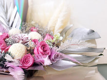 Load image into Gallery viewer, Prestige XL Bouquet To You (Garden Roses, Roses, Ping Ping, Anthurium, Pampas, Monstera, Palm & Assorted Dried Flowers)
