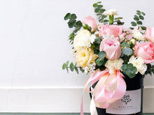 Load image into Gallery viewer, Flower Box To You (Roses, Carnation, Spray Carnation, Eucalyptus, Statice, Casphia)