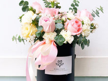 Load image into Gallery viewer, Flower Box To You (Roses, Carnation, Spray Carnation, Eucalyptus, Statice, Casphia)