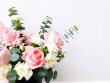 Load image into Gallery viewer, Flower Box To You (Roses, Carnation, Spray Carnation, Eucalyptus, Statice, Casphia)