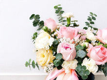 Load image into Gallery viewer, Flower Box To You (Roses, Carnation, Spray Carnation, Eucalyptus, Statice, Casphia)
