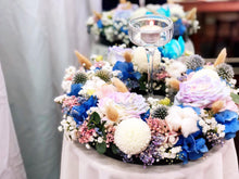 Load image into Gallery viewer, Premium Wreath To You (Roses, Hydrangea,Echinops, Ping Pong, Cotton Flower, Bunny Tails, Baby Breath)