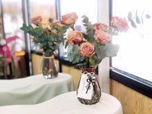 Load image into Gallery viewer, Flower Jar To You (Premium Cappuccino Roses & Eucalyptus)