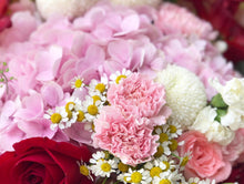 Load image into Gallery viewer, Prestige XL Bouquet To You (Hydrangea, Roses, Tulip, Carnations, Ping Ping, Dancing Lady, Chamomile, Eucalyptus, Thalapsi Green)