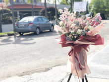 Load image into Gallery viewer, Congratulations Flower Stand To You (Roses, Chamomile, Eucalyptus, Stipa, Fish Tail, Bunny Tails)