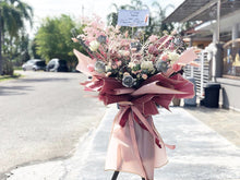 Load image into Gallery viewer, Congratulations Flower Stand To You (Roses, Chamomile, Eucalyptus, Stipa, Fish Tail, Bunny Tails)