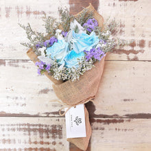 Load image into Gallery viewer, Signature Bouquet To You (Roses BLue Silver Leaf Design)