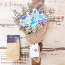 Load image into Gallery viewer, Signature Bouquet To You (Roses BLue Silver Leaf Design)