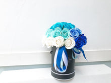 Load image into Gallery viewer, Everlasting Soap Flower Box To You - 33 Roses (Ombre Blue Design)