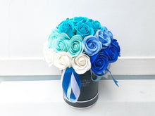 Load image into Gallery viewer, Everlasting Soap Flower Box To You - 33 Roses (Ombre Blue Design)