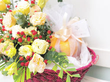 Load image into Gallery viewer, Premium Fruit Flower Basket To You ( Eustoma Champagne Design)
