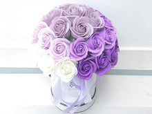 Load image into Gallery viewer, Everlasting Soap Flower Box To You - 33 Roses (Ombre Purple Design)