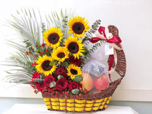 Load image into Gallery viewer, Extravagant Fruit Flower Basket To You (Sunflower and Roses Design)