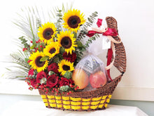 Load image into Gallery viewer, Extravagant Fruit Flower Basket To You (Sunflower and Roses Design)