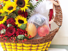 Load image into Gallery viewer, Extravagant Fruit Flower Basket To You (Sunflower and Roses Design)
