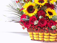 Load image into Gallery viewer, Extravagant Fruit Flower Basket To You (Sunflower and Roses Design)