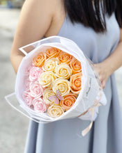 Load image into Gallery viewer, Everlasting Soap Flower Bouquet To You -18 Ombre Yellow Orange