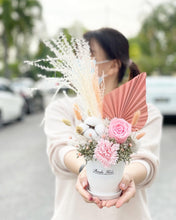 Load image into Gallery viewer, Preserved Flower Vase To You (Preserved Flowers Pink Roses, Carnation & Assorted Dried Flowers Collection)