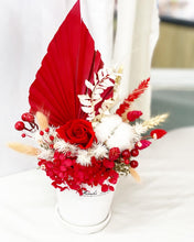 Load image into Gallery viewer, Preserved Flower Vase To You (Preserved Red Flowers Roses, Cotton Flowers & Assorted Dried Flowers Collection)