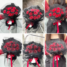 Load image into Gallery viewer, Lace Wrap Style***LACE WRAP Everlasting Soap Roses Bouquet To You-12 Red Roses