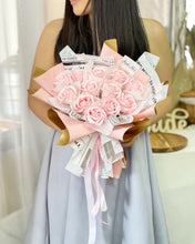 Load image into Gallery viewer, NEW WRAP***Everlasting Soap Roses Bouquet To You - Style of 12 Roses Fragrance Scent-12 Soft Pink Roses