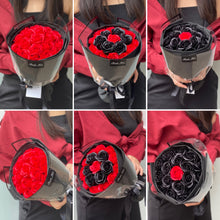 Load image into Gallery viewer, RUSSIAN WRAP Everlasting Soap Roses Bouquet To You - Russian Style 12 Red 6 Black