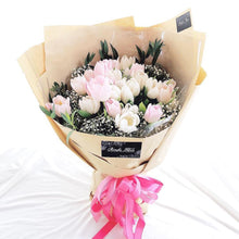 Load image into Gallery viewer, Prestige Bouquet To You Snack Wrap Bouquet (Tulip, Baby Breathe, Parvifolia)