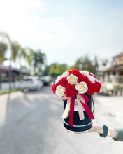 Load image into Gallery viewer, Everlasting Soap Flower Box To You - 33 Roses (Roses & Carnation Red Champagne)