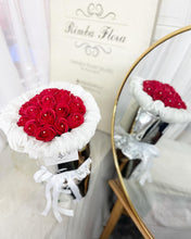 Load image into Gallery viewer, Metallic Round Wrap Everlasting Soap Roses Bouquet To You - Metalic Round Wrap 18 Red Roses