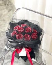Load image into Gallery viewer, Lace Wrap Style***LACE WRAP Everlasting Soap Roses Bouquet To You-12 Marron Red