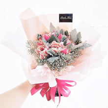 Load image into Gallery viewer, Prestige Bouquet To You (Roses, Silver Leaf, Baby Breathe)
