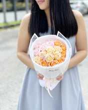 Load image into Gallery viewer, Everlasting Soap Flower Bouquet To You -18 Ombre Yellow Orange