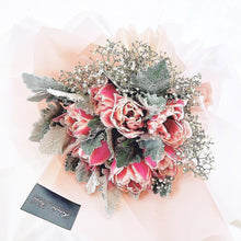 Load image into Gallery viewer, Prestige Bouquet To You (Roses, Silver Leaf, Baby Breathe)