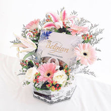 Load image into Gallery viewer, Flower Box With Gift ( Pink Theme Design)