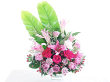 Load image into Gallery viewer, Vase Floral Arrangement To You (Roses, Lily, Berry, Casphia, Bird Nest Leaves)