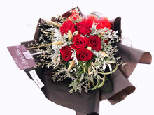 Load image into Gallery viewer, Prestige Bouquet To You (Roses, Silver Leaf, Wheat, Casphia)