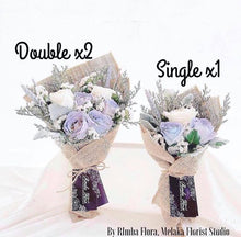 Load image into Gallery viewer, Signature Bouquet To You (Roses in Blue Silver Leaf Design)